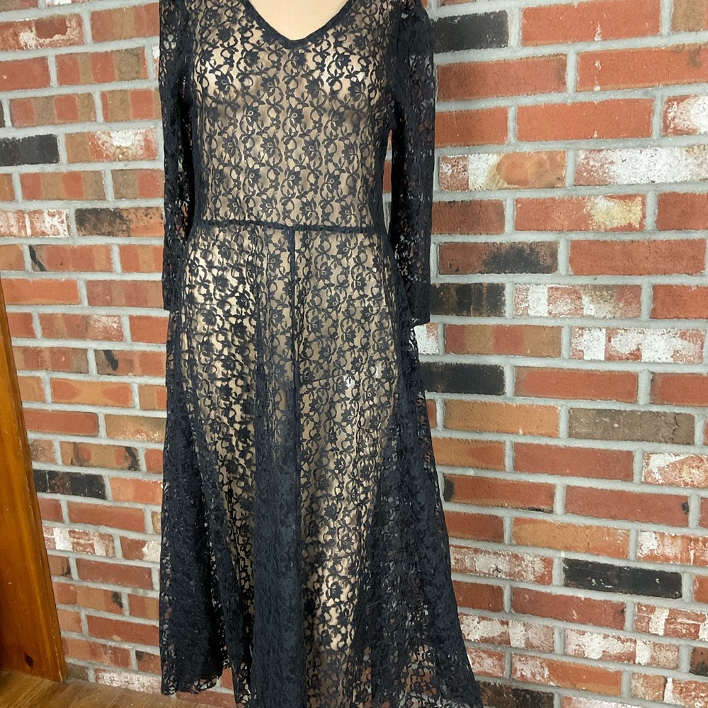 Chan Luu Black Floral Lace Dress